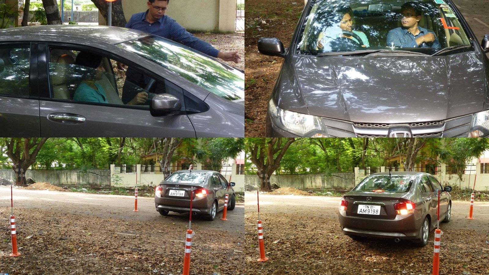 Shujahath training a student on live Chennai roads